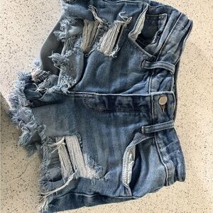 Distressed Denim Shorts